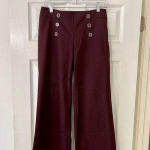 Maroon wide leg boat pants
